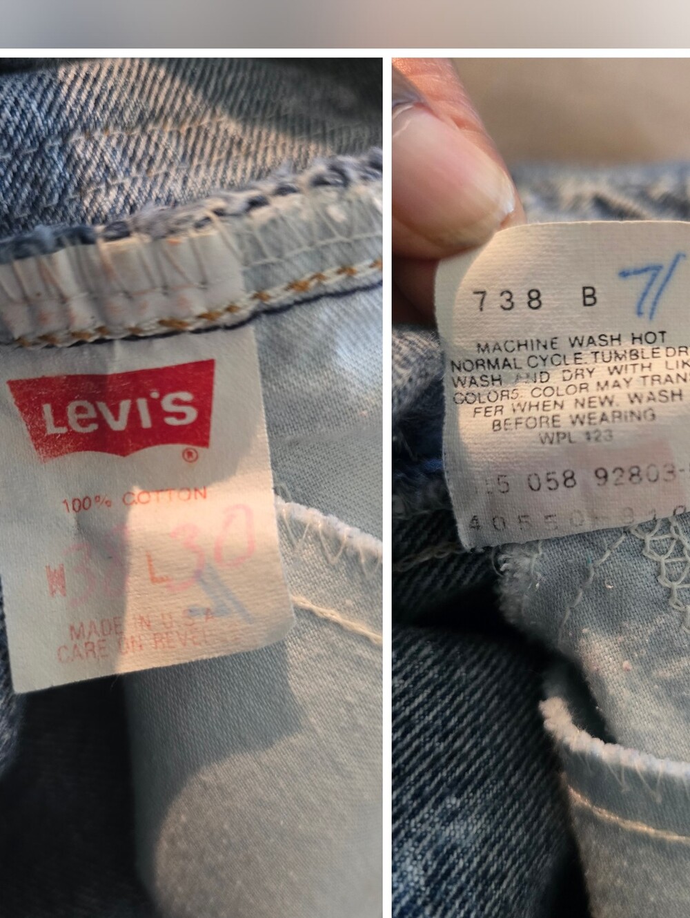 Authentic 1980's Levi's 505 Acid Wash Jeans with Paper Tag - Picture 5 of 7